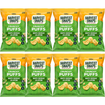 Harvest Snaps (White Cheddar Jalapeno Crunchy Puffs, 8 Snack Packs) 4.2 Ounces