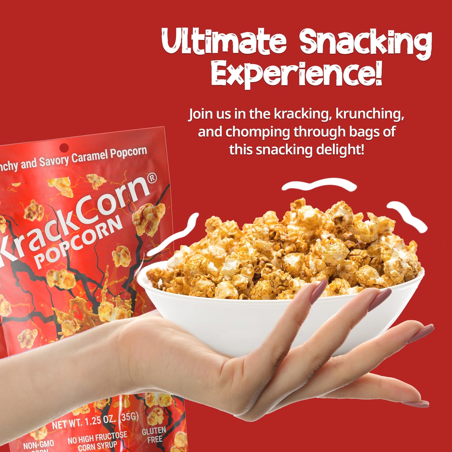 Krackcorn Popcorn Variety Pack - Original, Cheddar And Jalapeno (1.25 Oz) Flavored Popcorns, Gluten-Free & Non-Gmo Healthy Snack