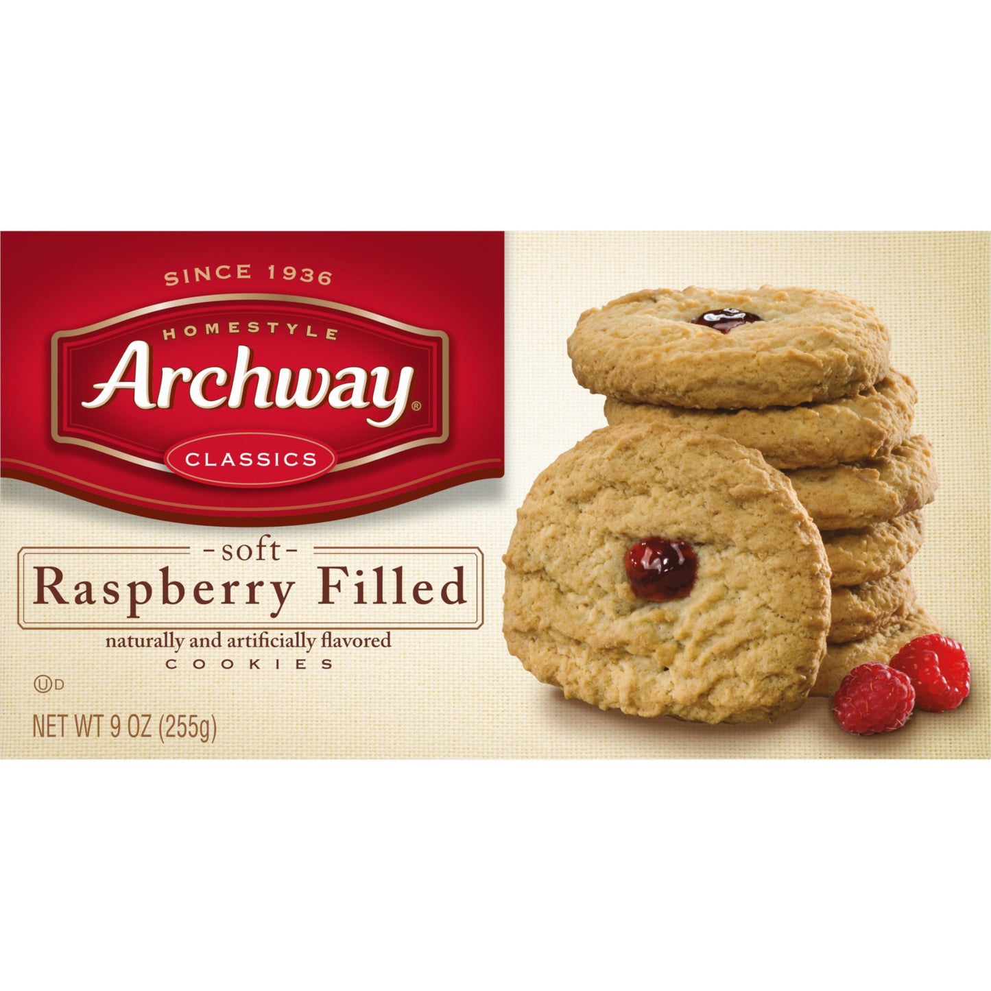 Archway Cookies, Raspberry Filled, 9 Oz (Pack of 4)