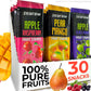 ZEARAW Healthy Fruit Snacks for Adults and Kids - 30 Organic Fruit Leather with Dried Black Currant, Pear-Mango, Apple-Raspberry