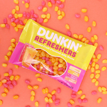 Dunkin' Refreshers Fruit-Flavored Jelly Beans, Assorted Flavors, 2 Pack Candy Snacks & Sweets, 24 Oz Total
