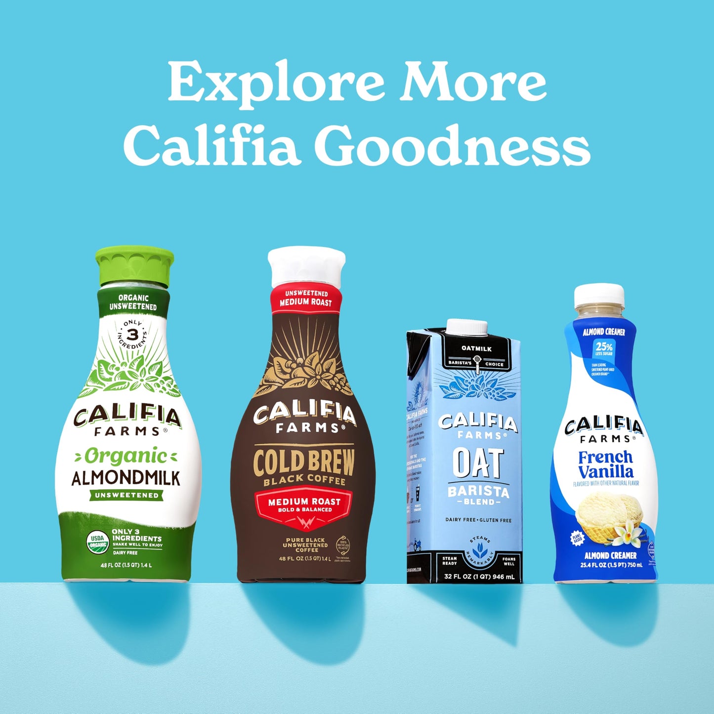Califia Farms - Organic Lavender Almond Milk Coffee Creamer, 25.4 Oz, Dairy Free, Plant Based, Vegan, Gluten Free, Non GMO, Almo