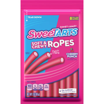 Sweetarts Soft & Chewy Ropes, Cherry Punch, 3 Oz