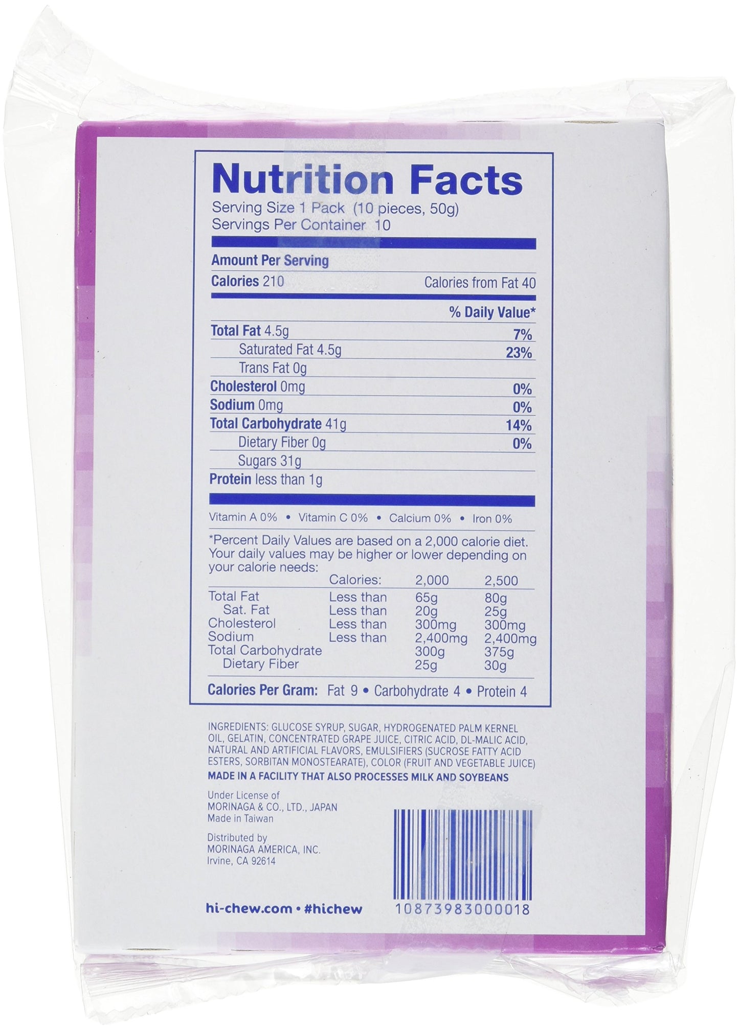 Hi-Chew Stick Grape, 1.76 Ounce (Pack Of 10)