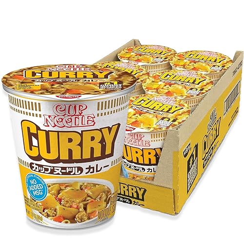 Nissin Cup Noodle Ramen Noodle Soup, Curry, 2.82 Oz (Pack Of 6)