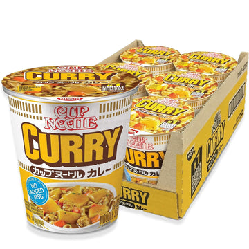 Nissin Cup Noodle Ramen Noodle Soup, Curry, 2.82 Ounce (Pack of 6)