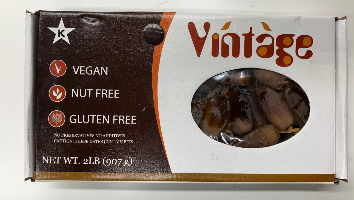 Vintagee Algeria Premium Branched Deglet Noor Dates, 2 Lb (907G)