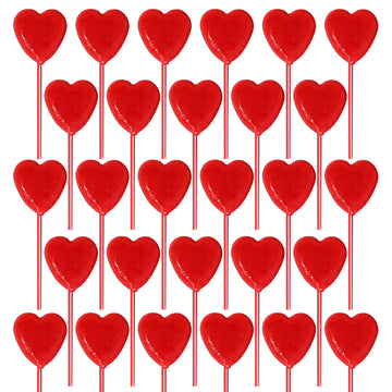 Red Heart Strawberry Lollipops - 51 Count (17.63 oz) - Individually Wrapped Valentines Day Candy - Made in Brazil