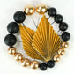 29 Pcs Flower Boho Cake Topper Balls Cake Decorations With Black And Golden Balls Palm Leaves Artificial Plants For Wedding Baby