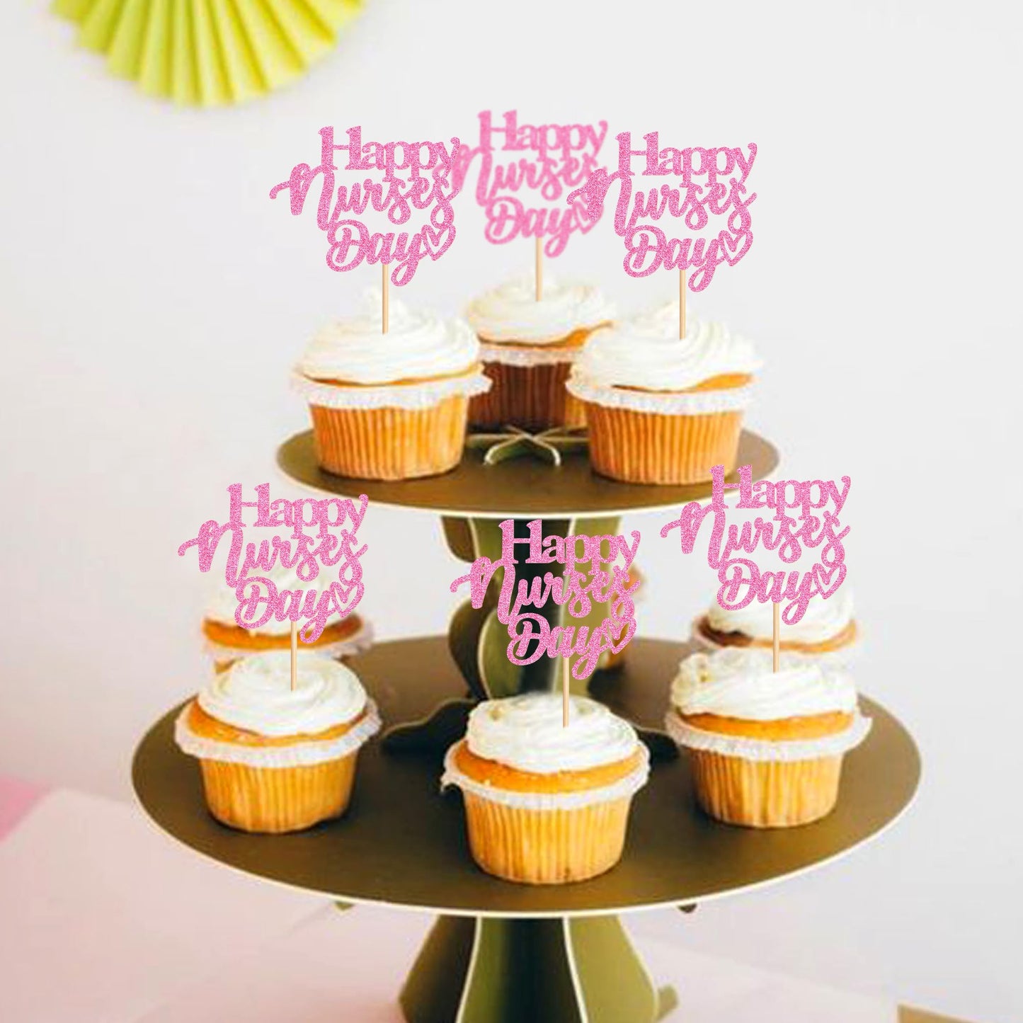 Ercadio 24Pcs Nurse Cupcake Toppers Happy Nurse Day Nursing School Graduation Cupcake Picks Thank You For Medical Nurse Themed B