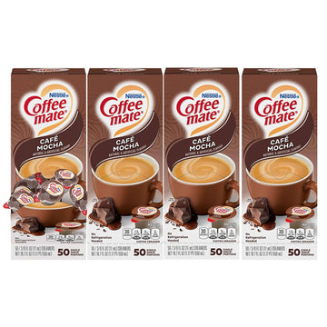 Nestle Coffee Mate Coffee Creamer, Cafe Mocha, Liquid Creamer Singles, Non Dairy, No Refrigeration, 0.375 Fl Oz Tubs (Pack Of 200)