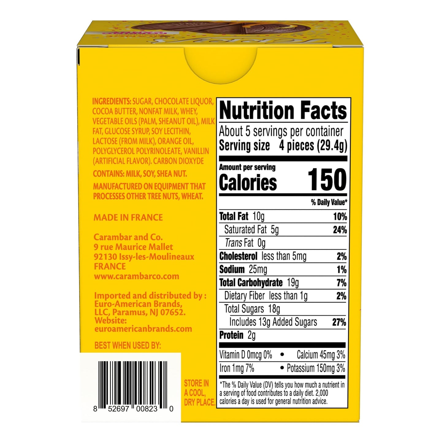 Terrys Popping Candy Chocolate Orange, Orange flavored confection with popping candy 5.18oz