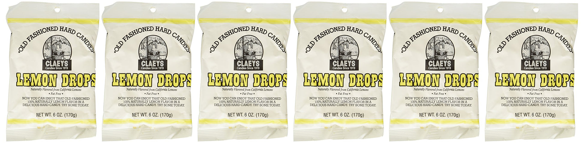 Claey'S Candies Lemon Drop Hard Candy, 6 Package Deal
