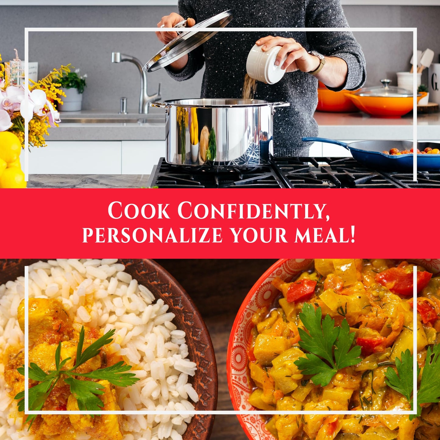Tikka Masala Indian Curry Simmer Sauce By Flavor Temptations | Easy Recipe, Vegan, Gluten-Free, Low Sodium (8 Fl Oz Glass Bottle