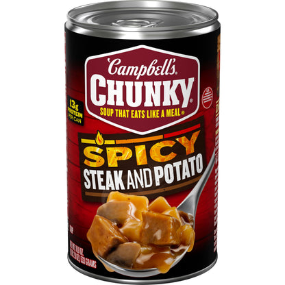 Campbells Chunky Soup, Spicy Steak and Potato Soup, 18.8 oz Can