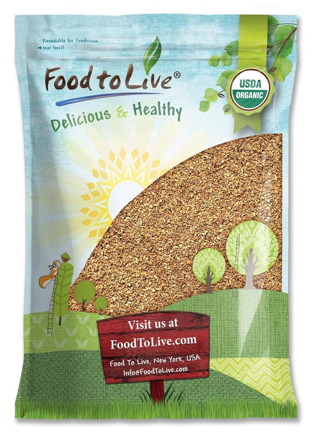 Food to Live Organic Oat Groats, 5 Pounds - 100% Whole Grain, Non-GMO Seeds, Kosher, Raw, Non-Irradiated, Vegan, Bulk, Low Glyce
