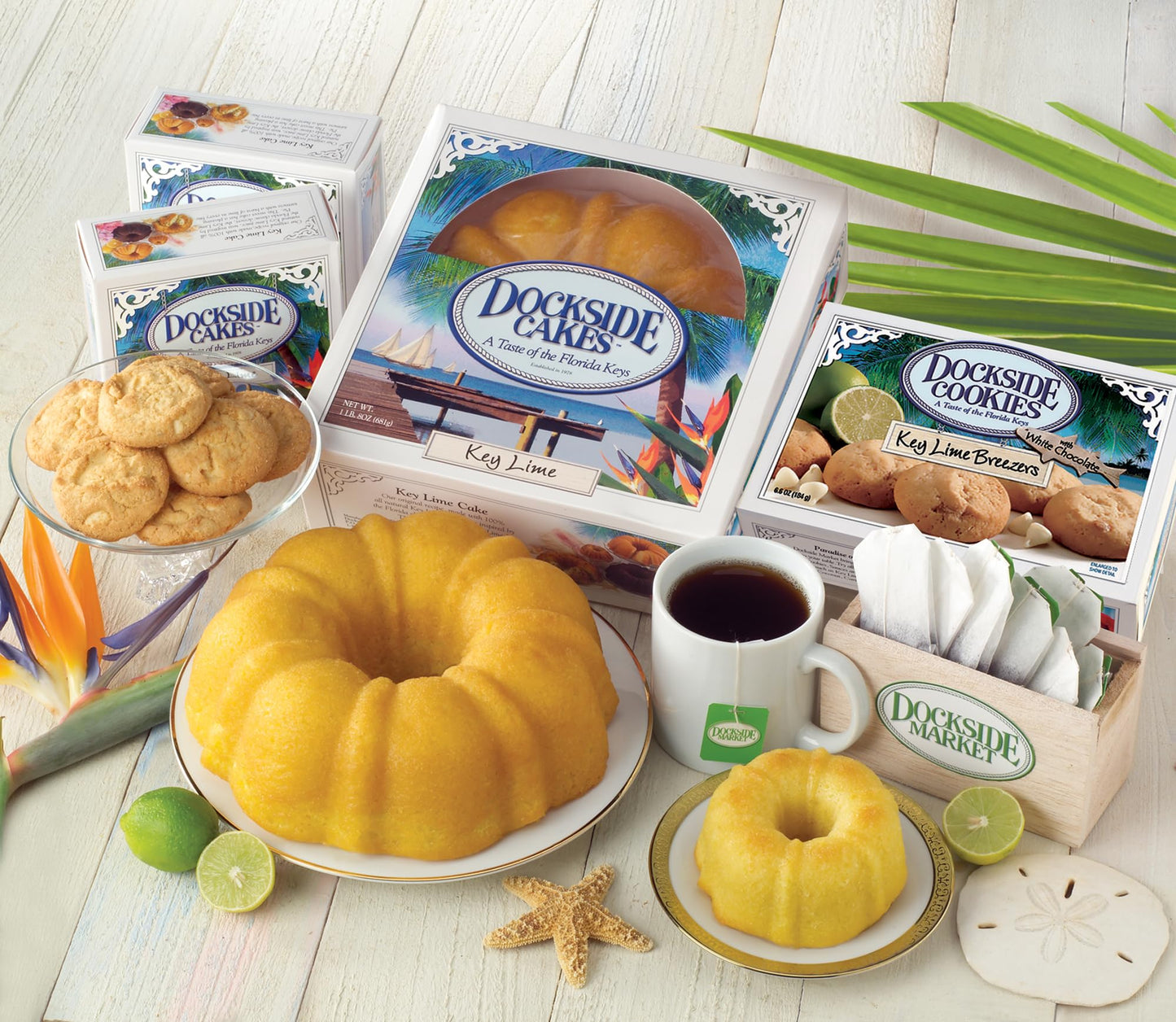 Dockside Market Tropical Mini Sampler Cakes - All Natural Fruit Cakes Combo - Pack of 6 (4 oz Each) - Perfect for Gifts and Parties