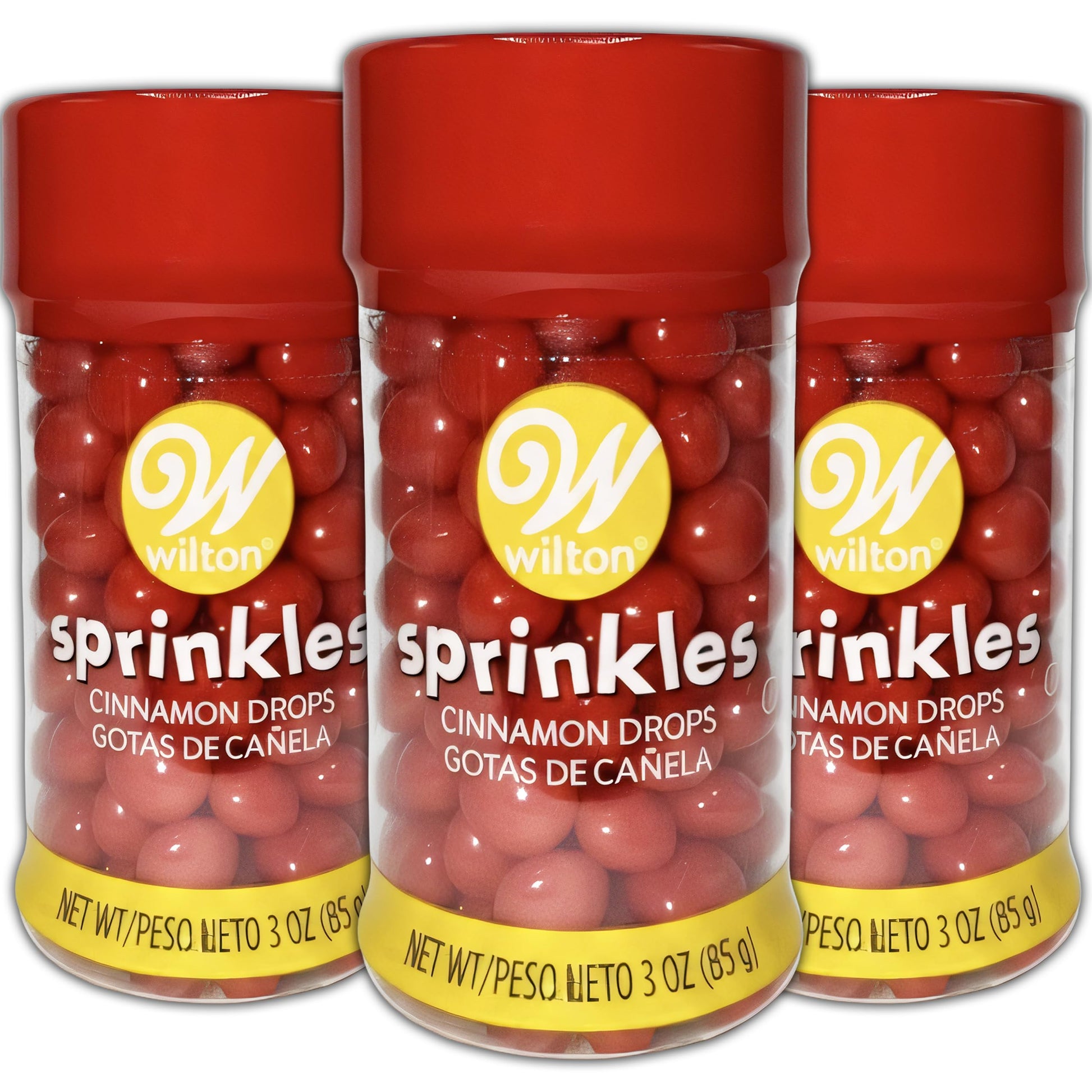 Wilton Cinnamon Drops Valentines Sprinkles, 3 Pack, Valentines Red Sprinkles for Baking, Jumbo Sprinkles for Valentines Cake Co