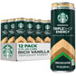 Starbucks Tripleshot Coffee Energy Drink, Rich Vanilla, 11 fl oz, 12 Pack, 165mg Caffeine, B Vitamins, Protein