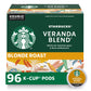 Starbucks K-Cup Coffee Pods, Blonde Roast Veranda Blend, 24 Count (Pack of 4), 100% Arabica, Model SBK011067986CT