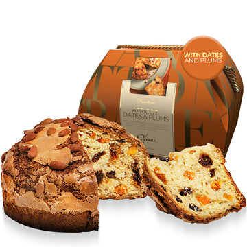 Genovese Panettone with Apricot  Dates & Plums 26.4 oz - Naturally Fermented Buttery Dough with Candied Fruits - Traditional Holiday Cake - Ofner