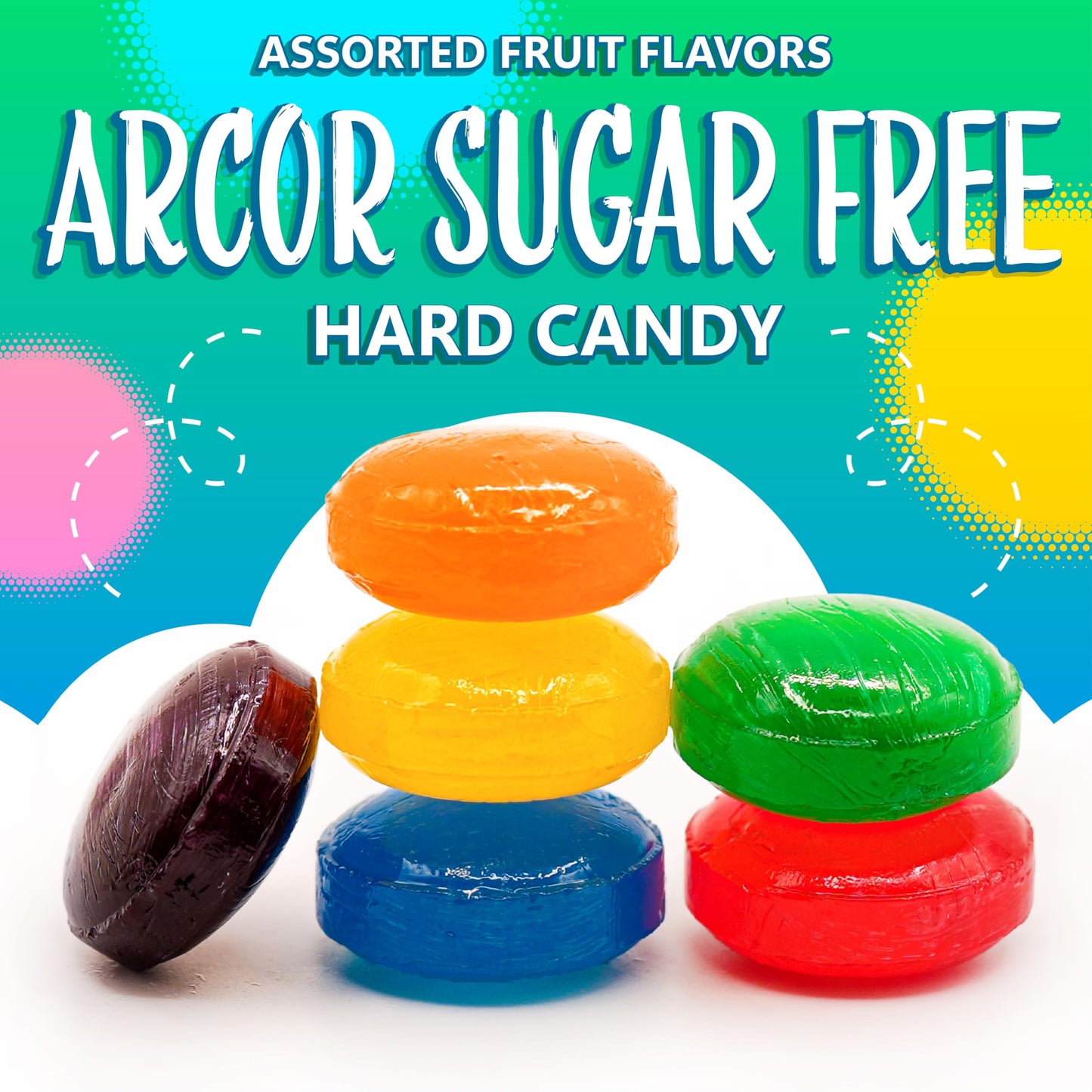 SUNNY ISLAND Sugar Free Hard Candy Mix - Assorted Fruit Flavors, 1-Pound Pack, About 75 Individually Wrapped Pieces