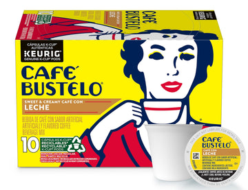 Caf   Bustelo Sweet & Creamy Caf   Con Leche Coffee, 10 Keurig K-Cup Pods