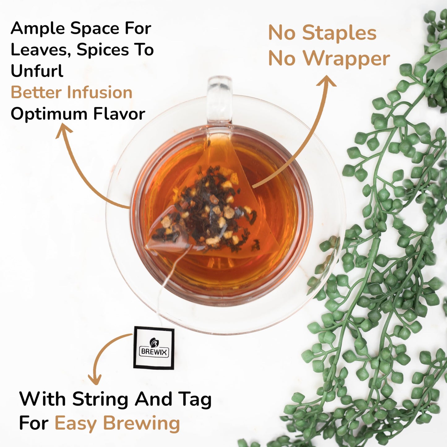 Brewix, Royal Orange Spice Black Tea (25 Pyramid Tea Bags) | Black Tea With Orange And Spices | Premium Black Tea With Orange |