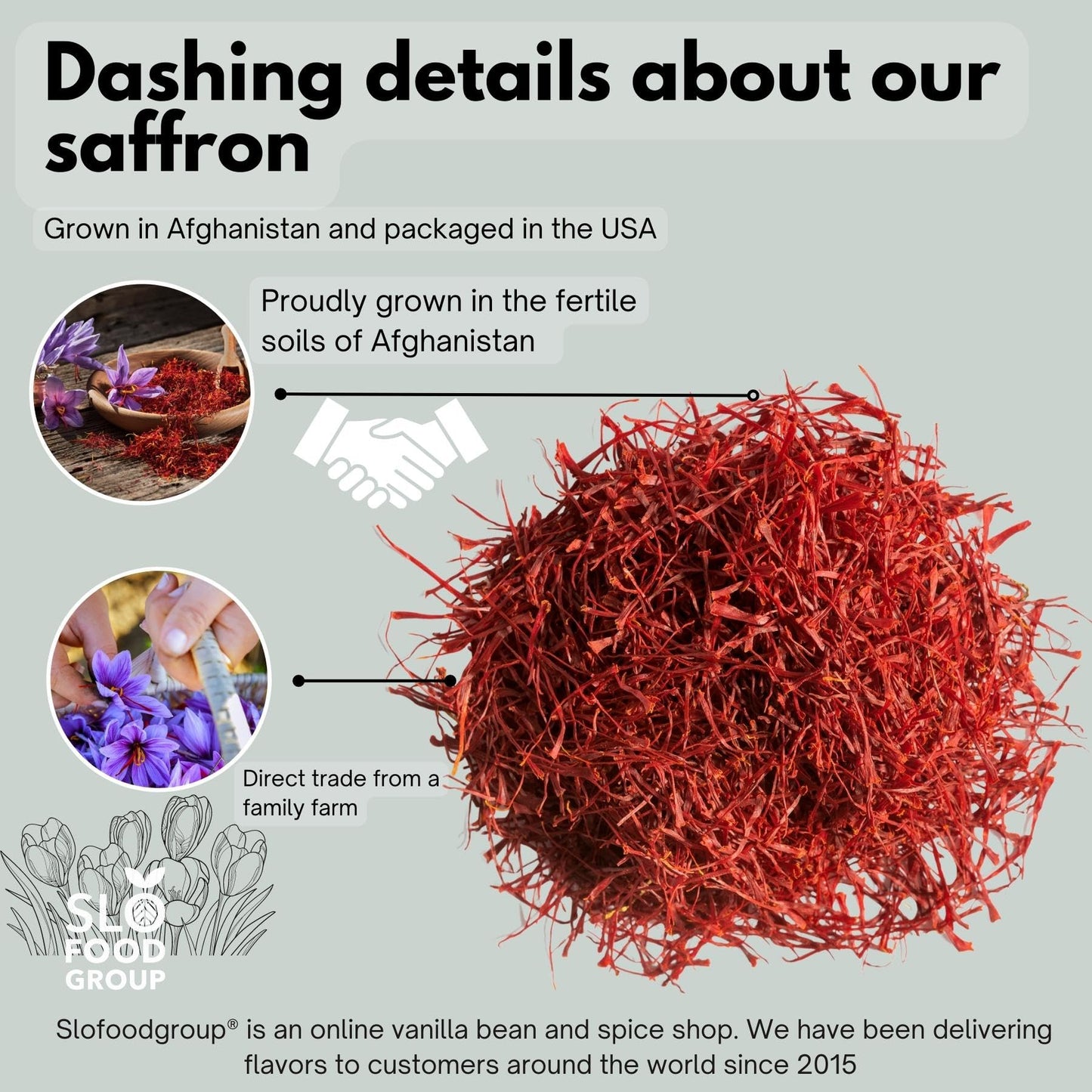 Slofoodgroup Persian Saffron Spice, Premium Quality All Red Threads, 2 Grams