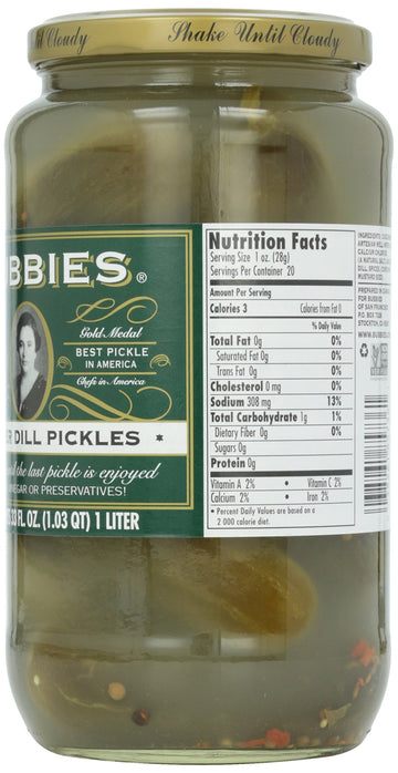 Bubbies, Pickles, Kosher Dills, 33 Oz