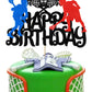 Finestore168 Lacrosse Cake Topper, Plastic, Sport Theme, Birthday Decoration, Red/Blue/Black, Model YX0072