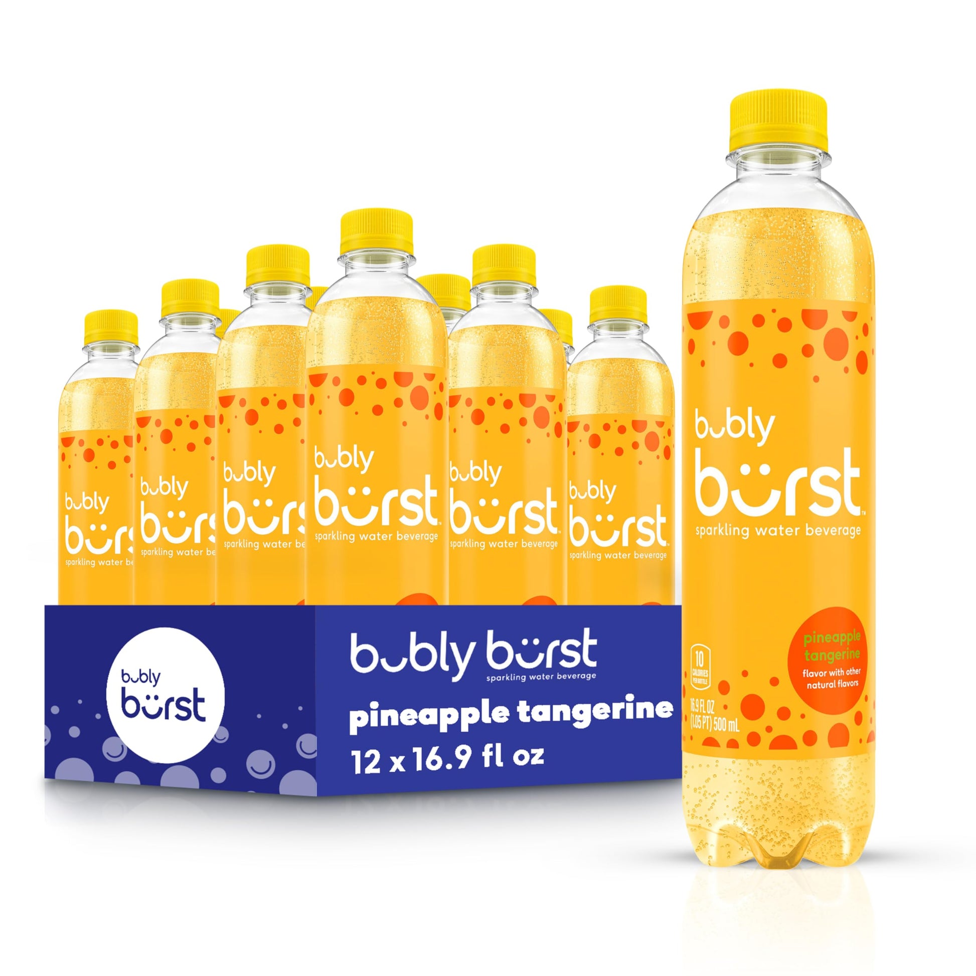 Bubly Burst, Pineapple Tangerine, 16.9 Fl Oz Bottles (Pack Of 12)