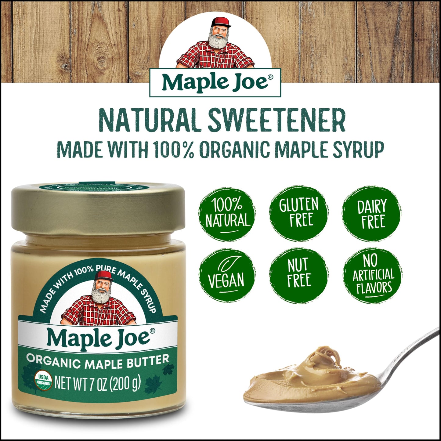 Maple Joe Maple Butter Spread, Pure Cream Spread Made With 100% Natural Grade A Syrup Butter. Smooth & Creamy Sugar Candy, Vegan