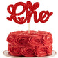 Gyufise Cake Topper Glitter Love Heart 1st Valentines Day Red Paper Model ZN0579-4-R