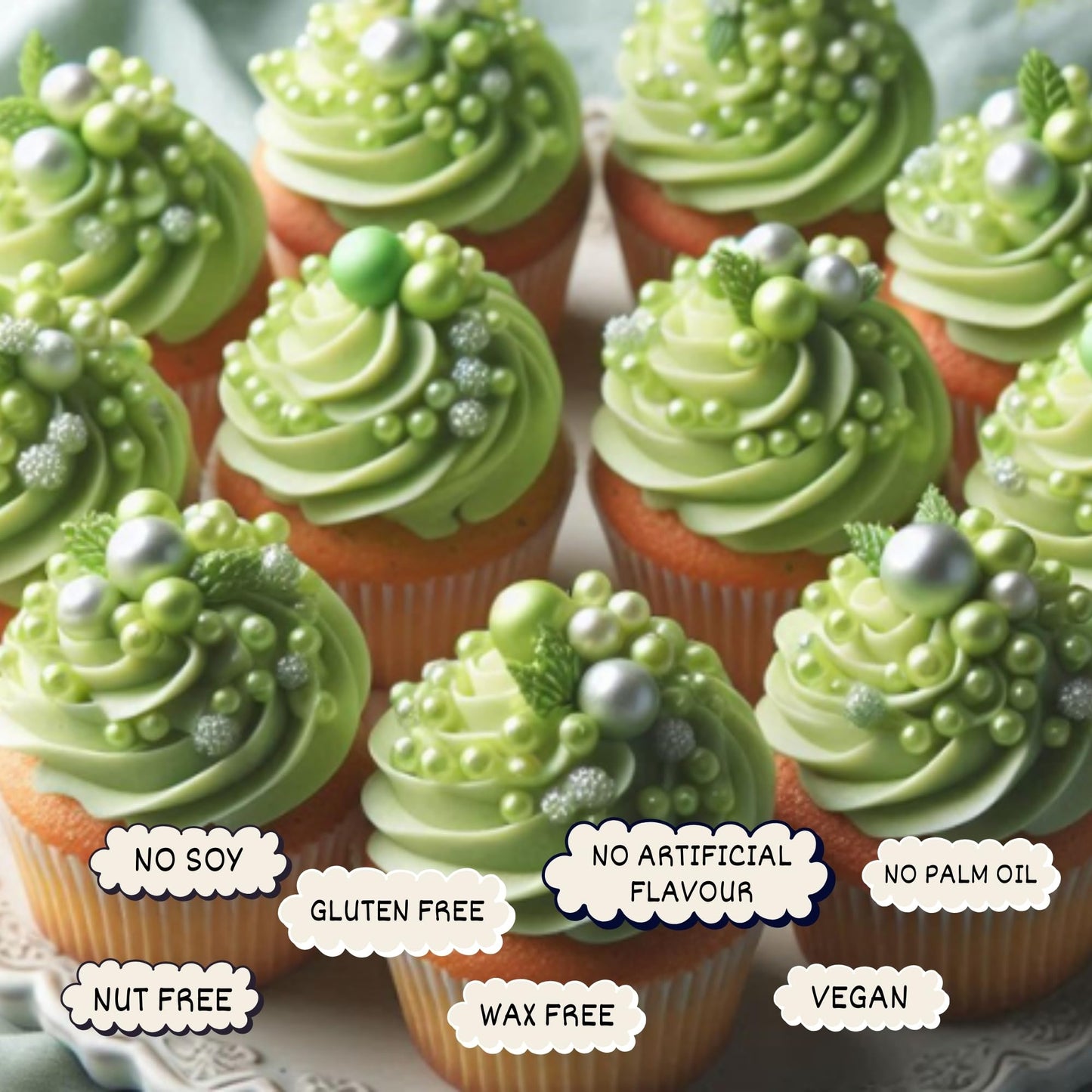 Confect Lime Green Christmas Sprinkles | Mix Pearls & Jimmies Sprinkles For Cakes & Cupcakes Decoration | Vegan, Gluten-Free, So