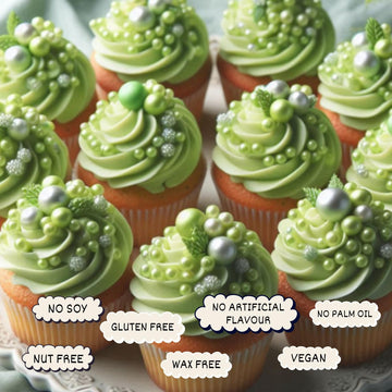 Confect Lime Green Christmas Sprinkles | Mix Pearls & Jimmies Sprinkles For Cakes & Cupcakes Decoration | Vegan, Gluten-Free, So
