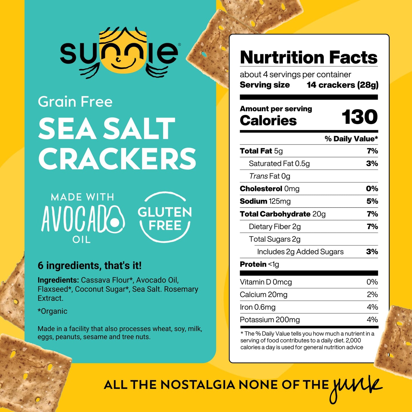 Sunnie Gluten Free ers  Healthy Grain-Free Sea Salt er  Snacks for Kids & mature-themeds  Made with Avocado Oil  Only 6 Ingredients  Vegan Snack  Low Calorie  4 Oz  Pack of 12