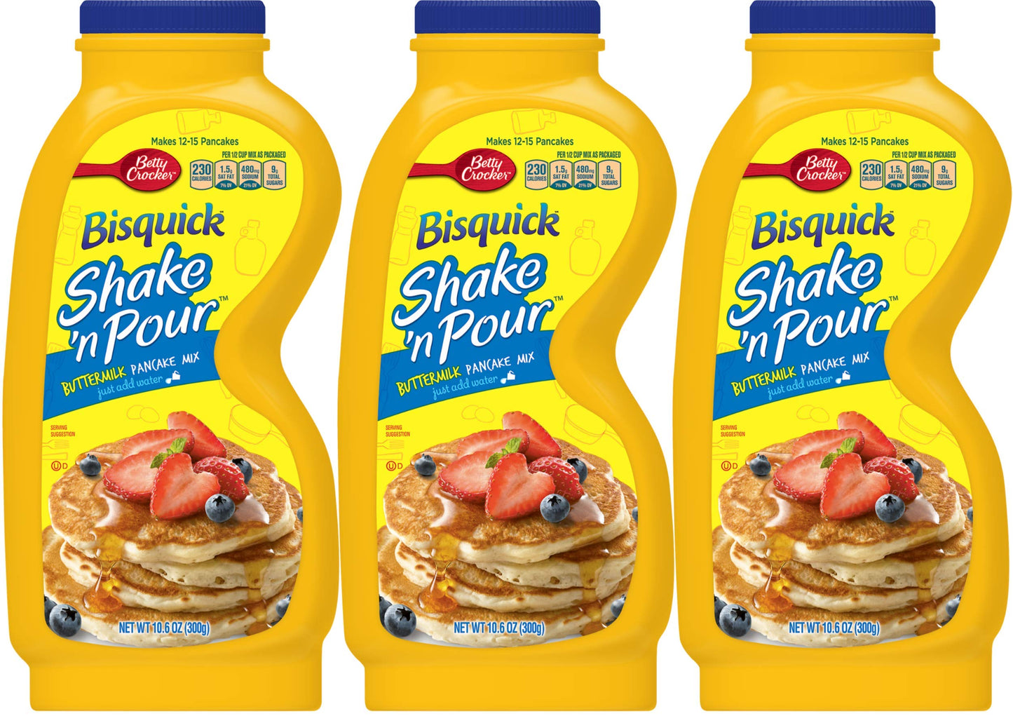 Bisquick Shake 'n Pour Buttermilk Pancake Mix (Pack of 3) 10.6 oz Bottles