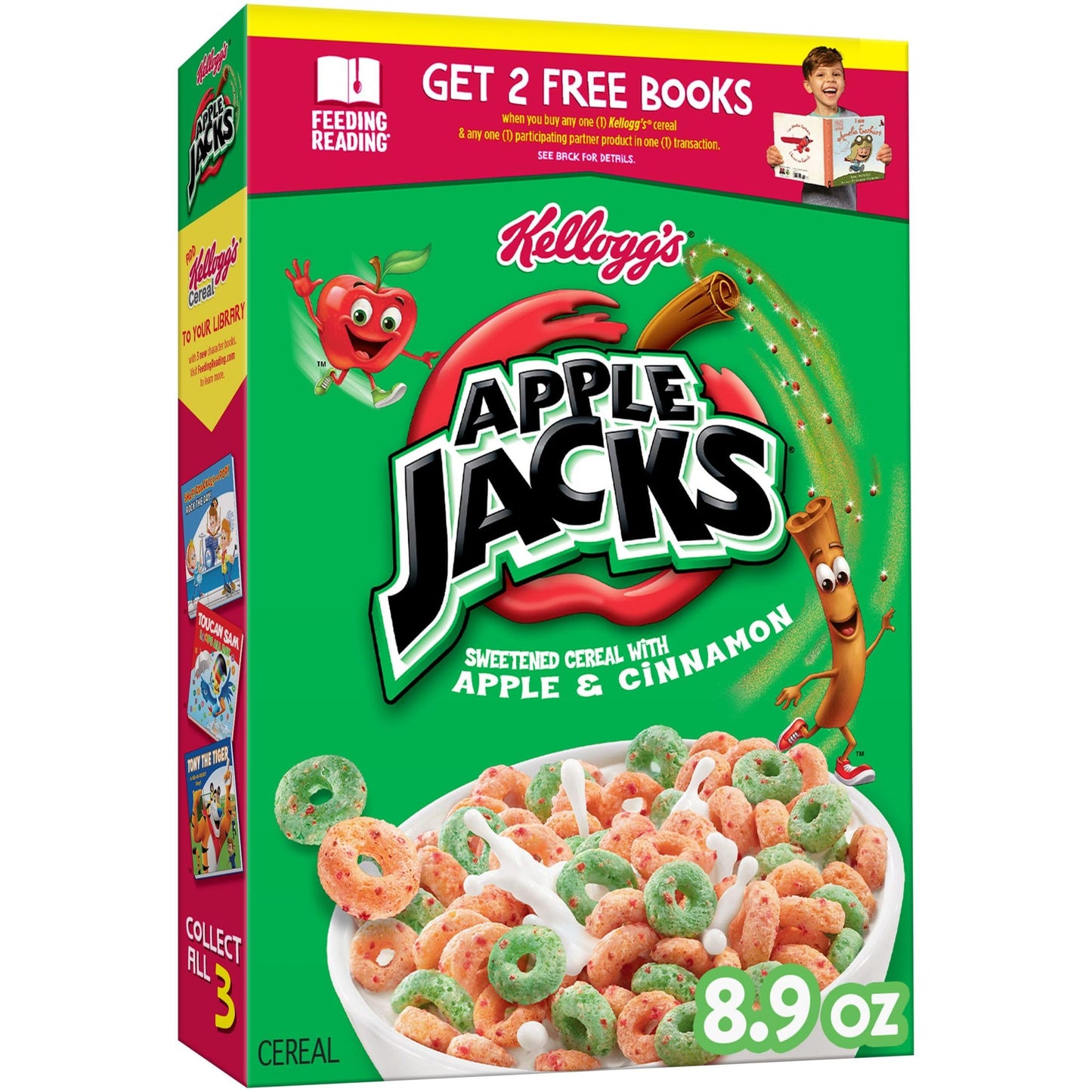 Kellogg's Apple Jacks Breakfast Cereal, Kids Cereal, Family Breakfast, Original, 8.9oz Box (1 Box)