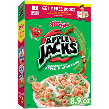 Kellogg's Apple Jacks Breakfast Cereal, Kids Cereal, Family Breakfast, Original, 8.9oz Box (1 Box)