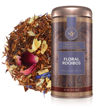 Teabloom Herbal Tea, Floral Rooibos Loose Leaf Tea, Rooibos Blend With Floral Flavors And Scent, Kosher Certified, 3.17 Oz/90 G 