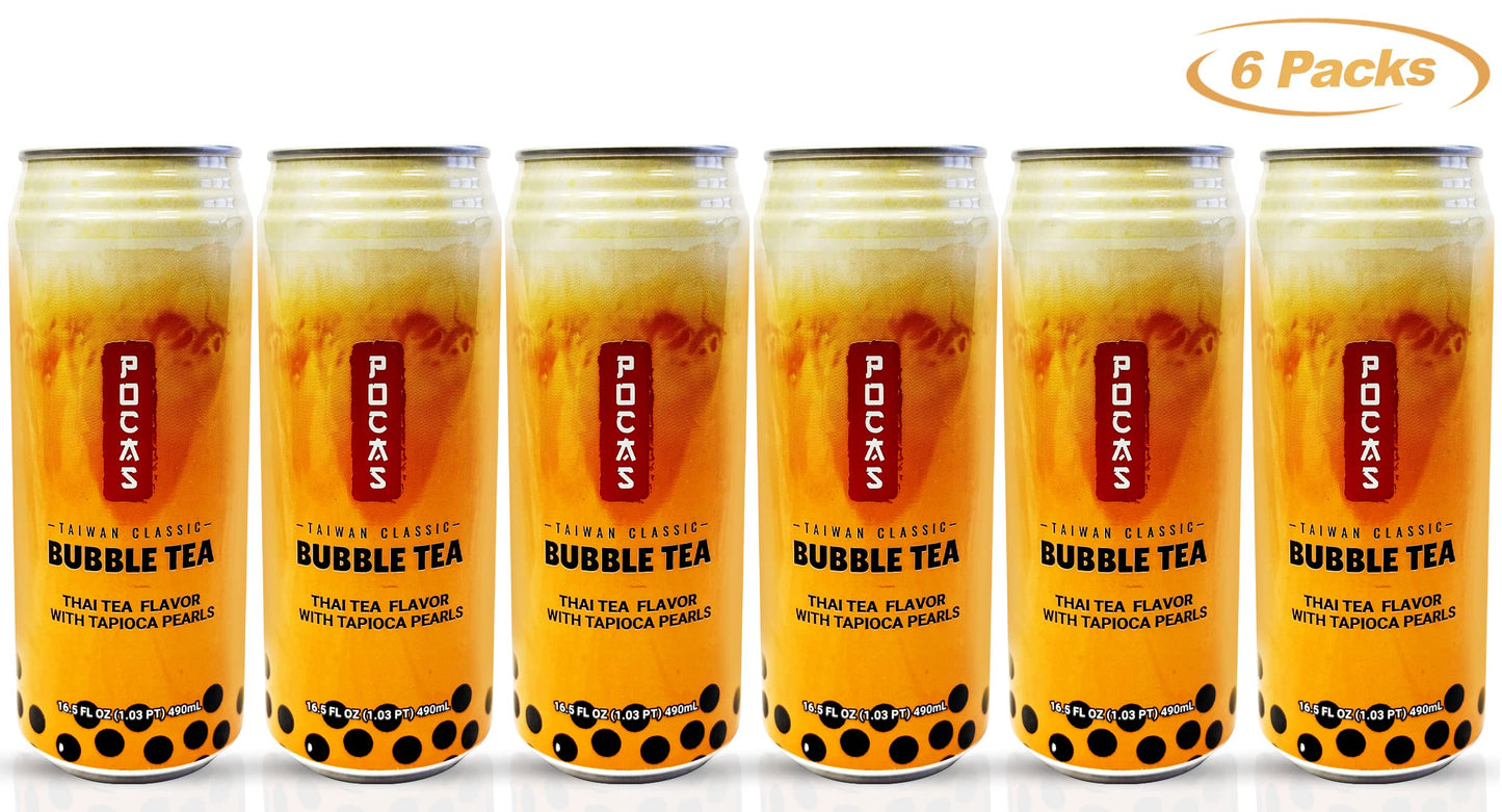 Pocas Bubble Tea, Classic Taiwan Style Milk Tea With Tapioca Pearls. Ready To Serve Boba Tea (6)