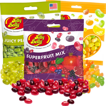 Jelly Beans Tropical Fruit Flavored Candy Mix, Assorted Fruity Flavor Chewy Candies, Sunkist, Superfruit And Pear, Bulk Shareabl