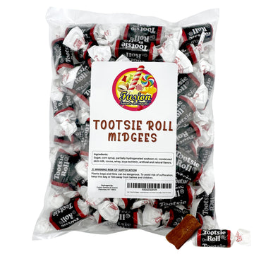 Tootsie Roll Midgees - Individually Wrapped - 1 Pound Bag Of Chewy Chocolate Candy Delight - Gluten Free Candies