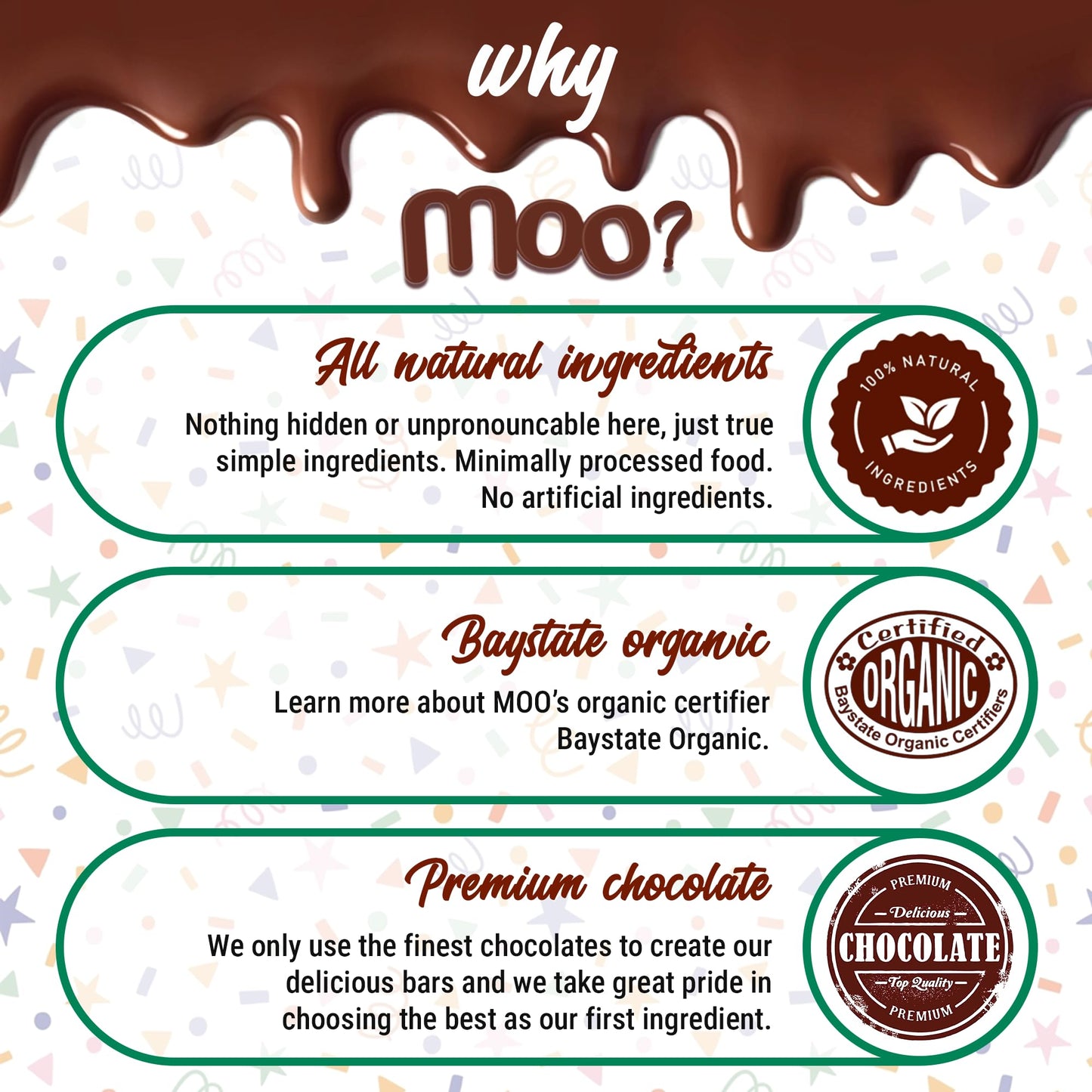 MOO CHOCOLATES Organic Milk Chocolate Bars, Creamy Filling, 14 ct, 1.4 oz each, USDA Organic, Non-GMO Snacks