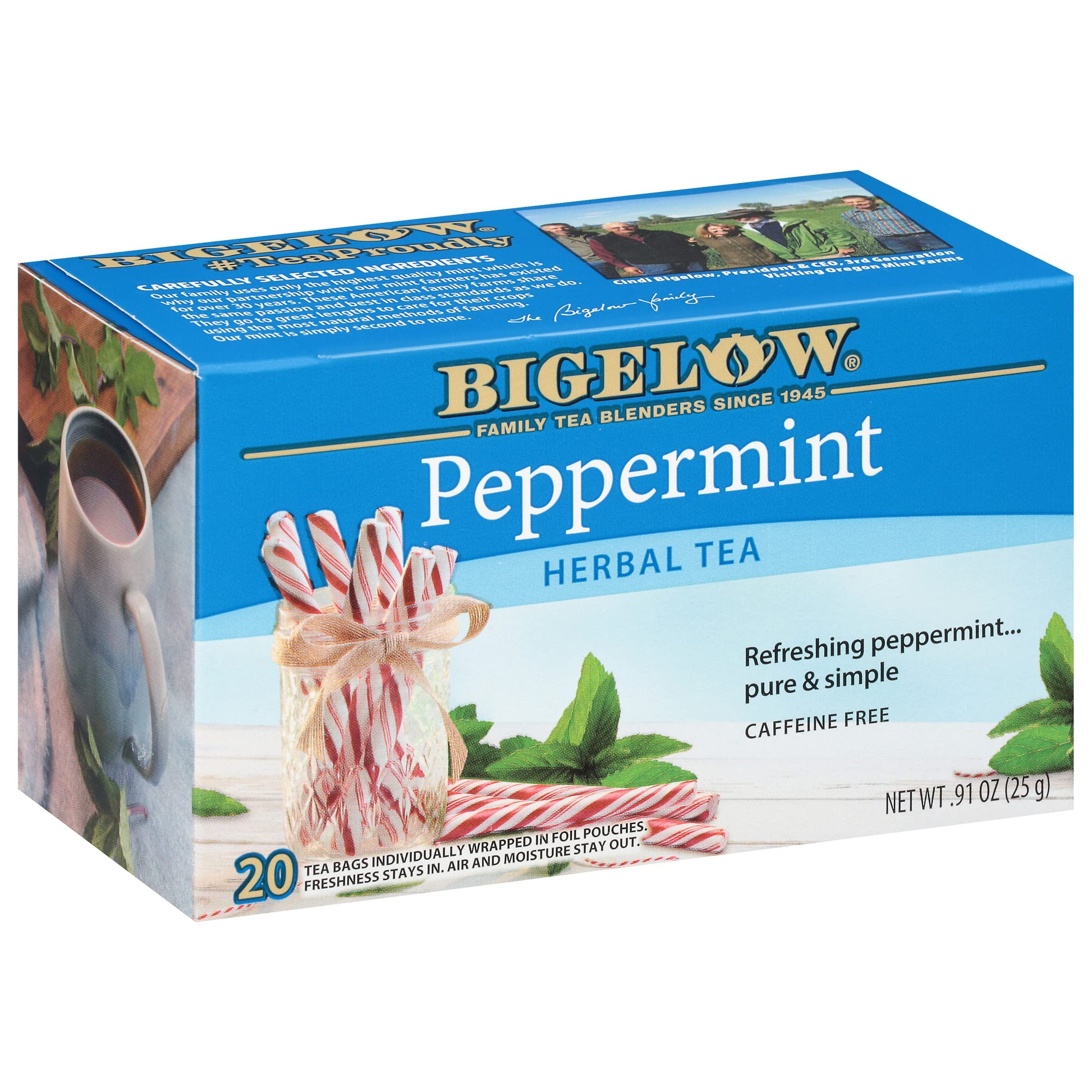 Bigelow Tea Peppermint Herbal Tea, Caffeine Free, 20 Count, Pack of 6