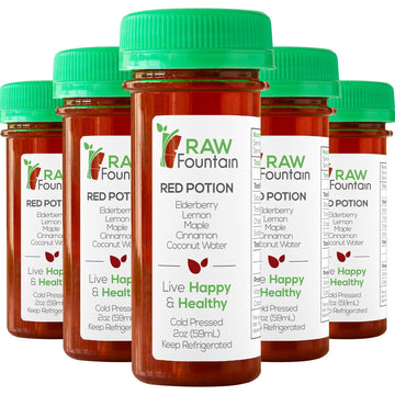 Raw Fountain Immunity Shots with Elderberry, Lemon, Maple, Cinnamon, 2 Fl Oz, Pack of 20, All Natural, No Artificial Flavors or Preservatives