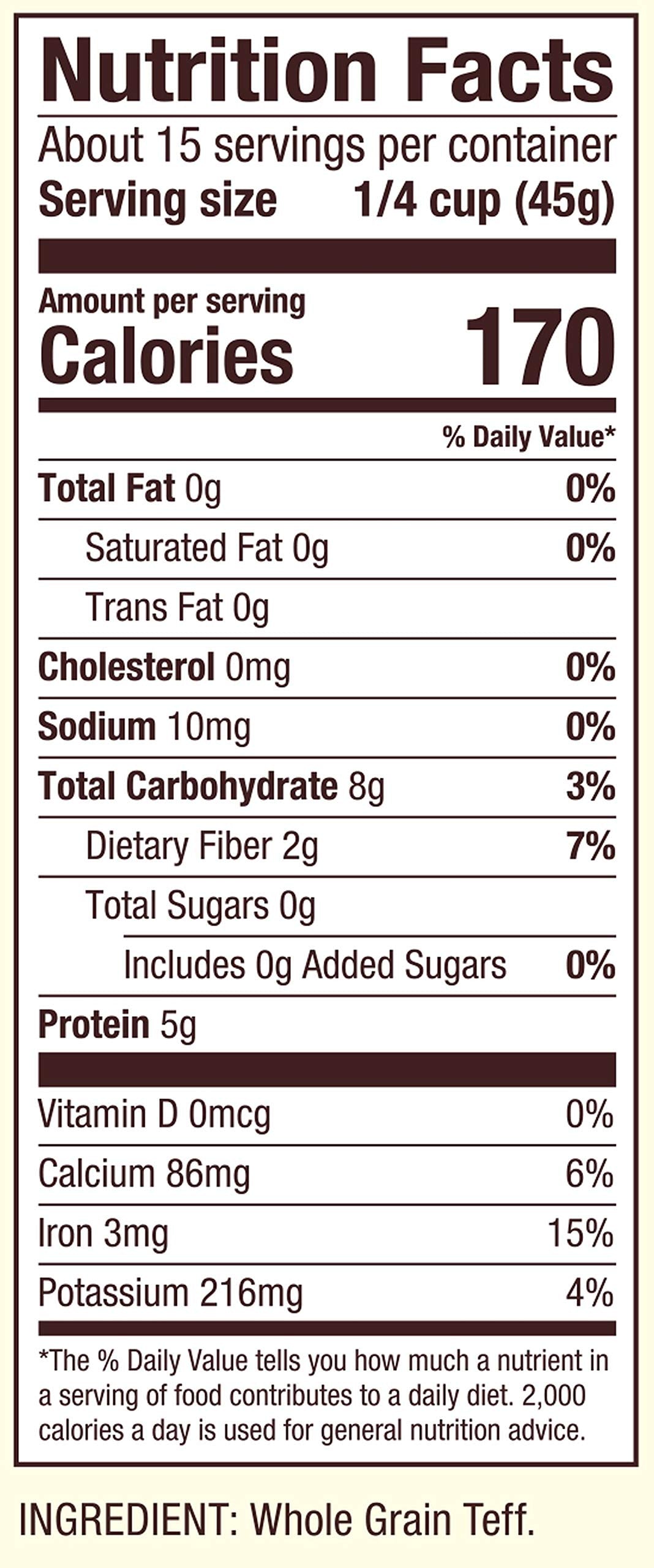 Bobs Red Mill Whole Grain Teff, 24oz (Pack of 1) - Non GMO, Whole Grain, Vegan, Kosher