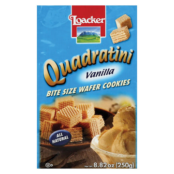 Loacker Quadratini cube Vanilla Wafer 8.83 Ounce - 8 per case.8