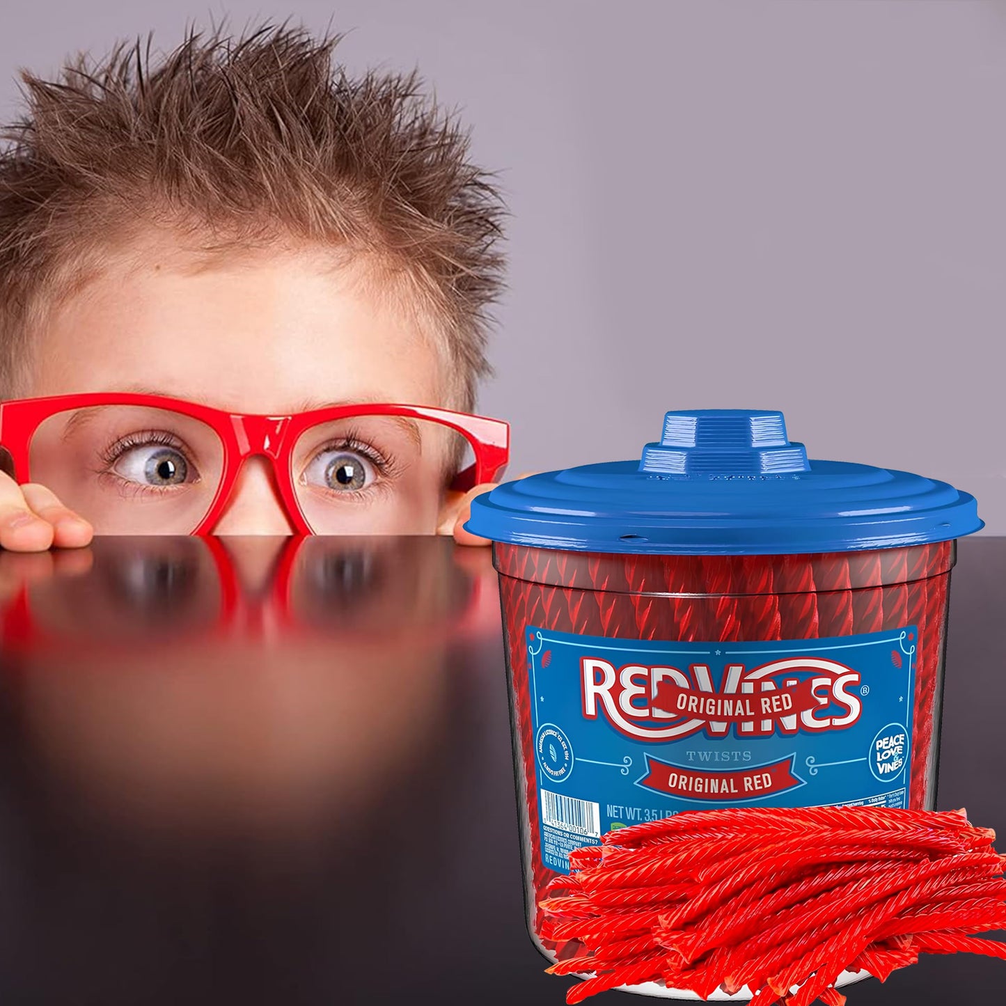 Redvines Original Red Licorice Twists, 3.5 Lb Jar, Original Red Licorice Twists, Soft And Chewy Licorice Candy Bulk, Fat Free, R
